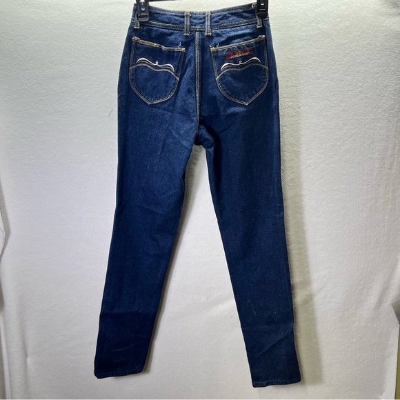 Jordache Vintage 80’s Straight Leg Jeans Womens 6 Blue Thick Denim 2596 - Picture 11 of 14